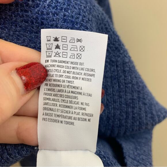 American Eagle Knit Crew Neck Blue Sweater - Picture 4 of 5